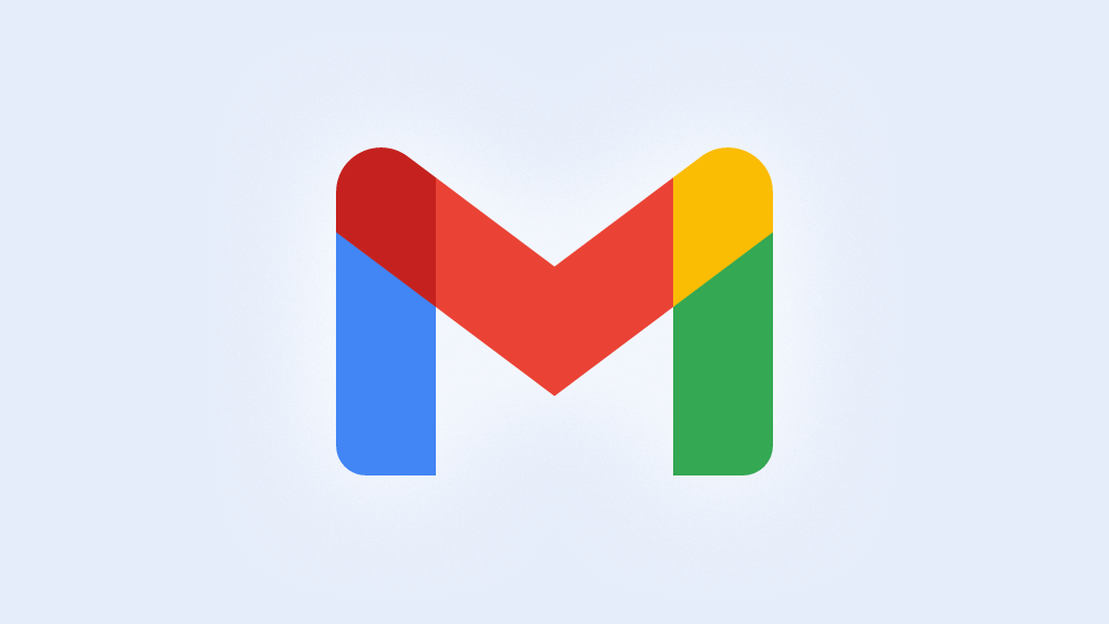 Gmail logo on a light blue background