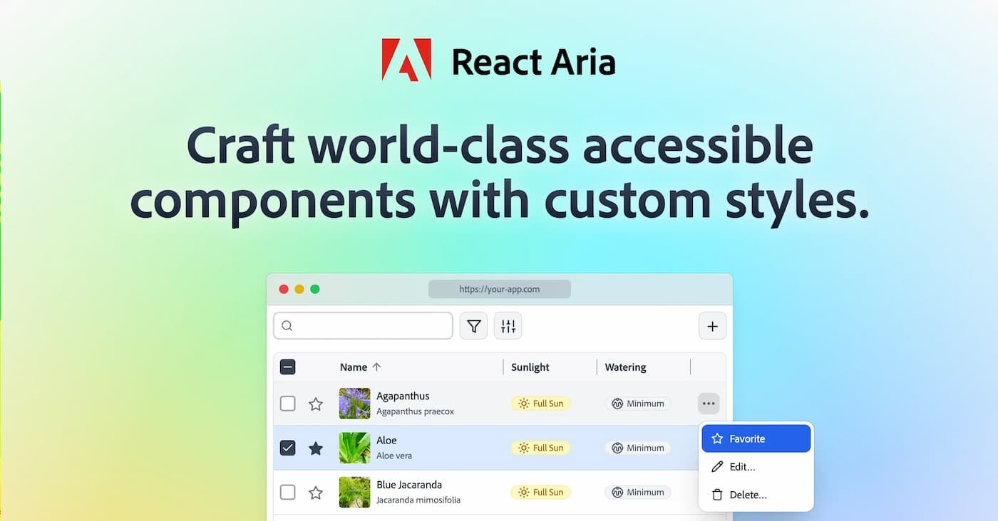 React Aria Components 1.0