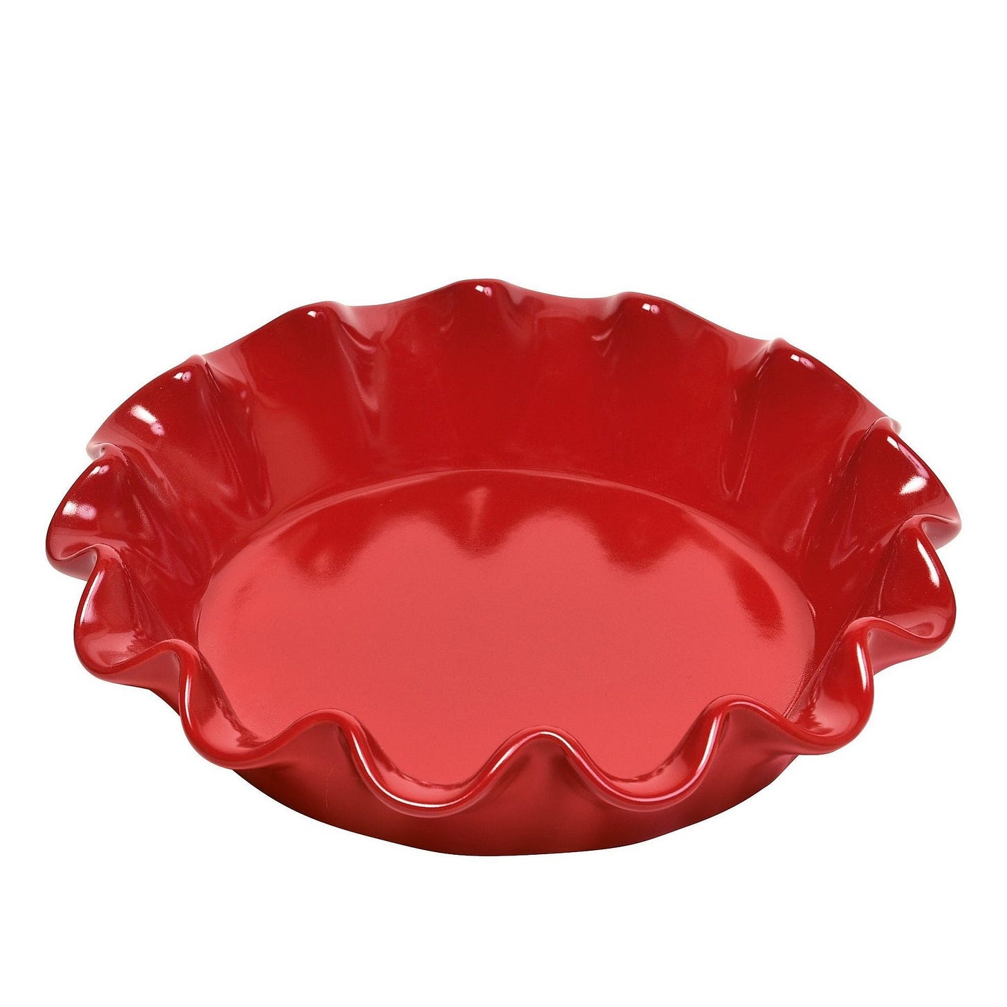 Emile Henry Ruffled pie dish Burgundy 27cm dia.