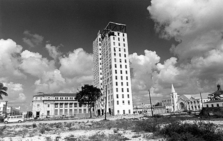 Pacific Building during demolition in 1970