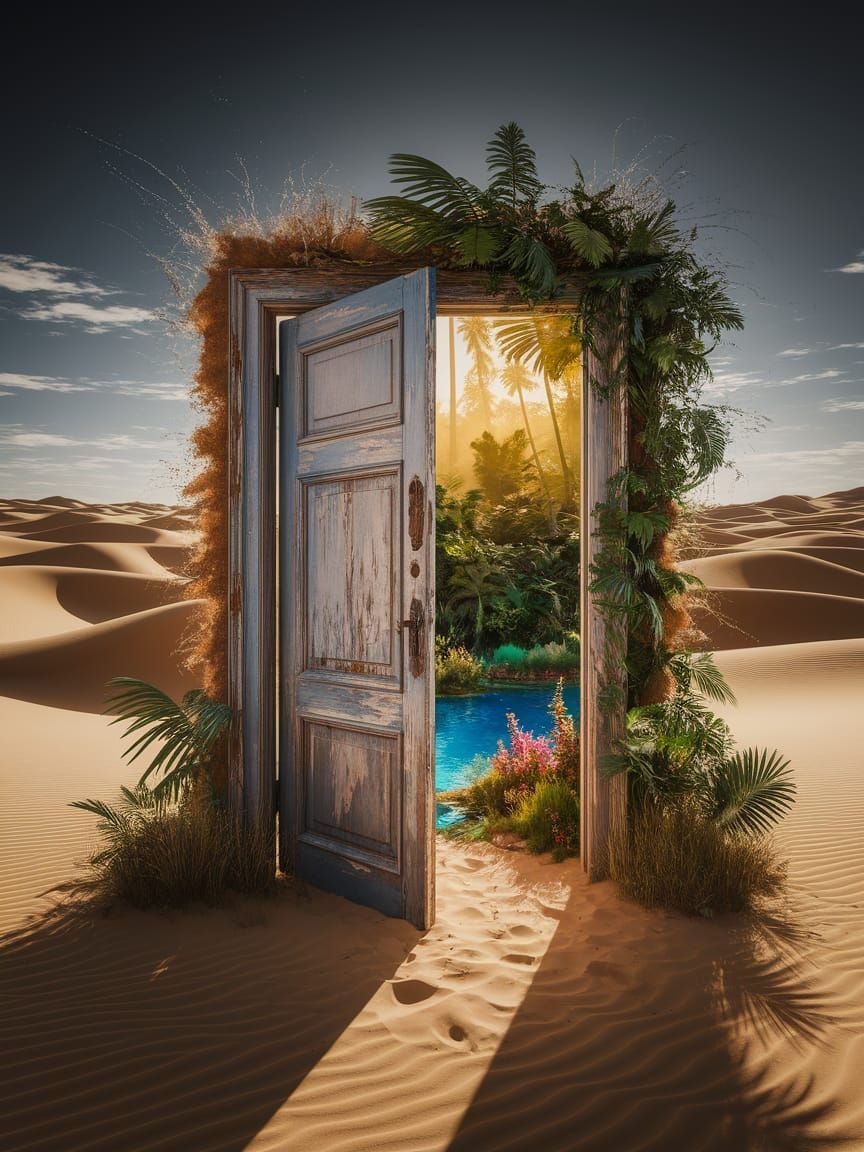 Desert Doorway Reveals Tropical Rainforest