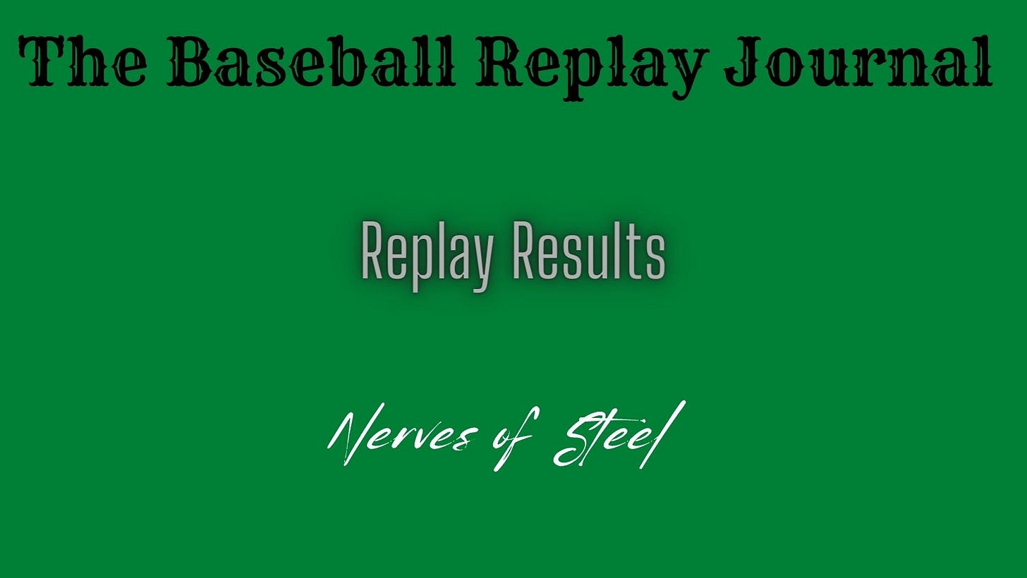 Baseball Replay Journal 1949 Diamond Mind