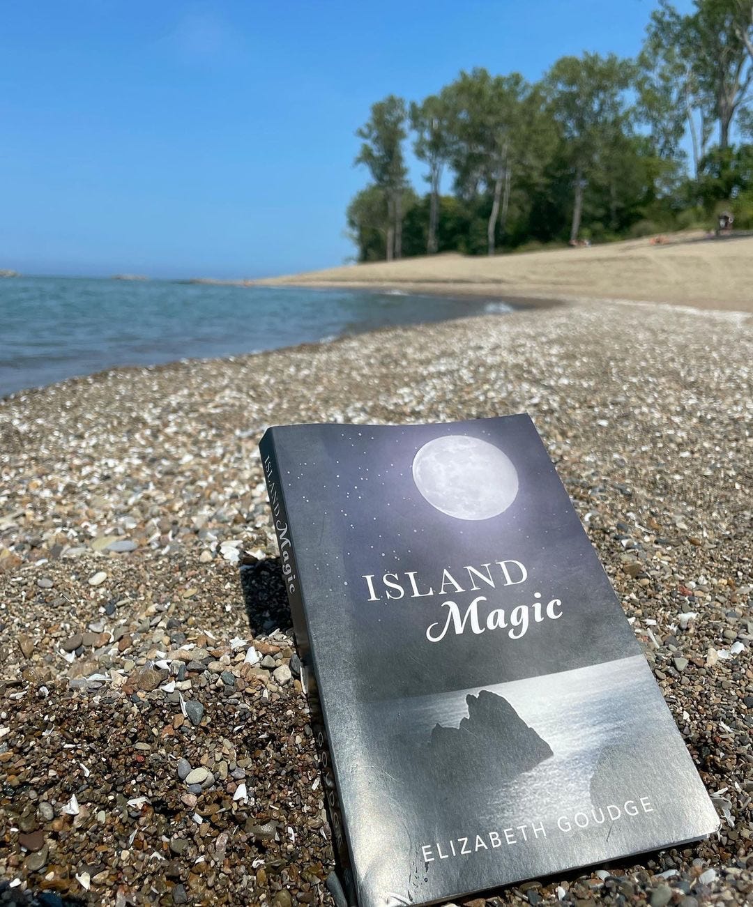 My paperback copy of Island Magic on Presque Isle, a peninsula that juts out into Lake Erie in Pennsylvania.