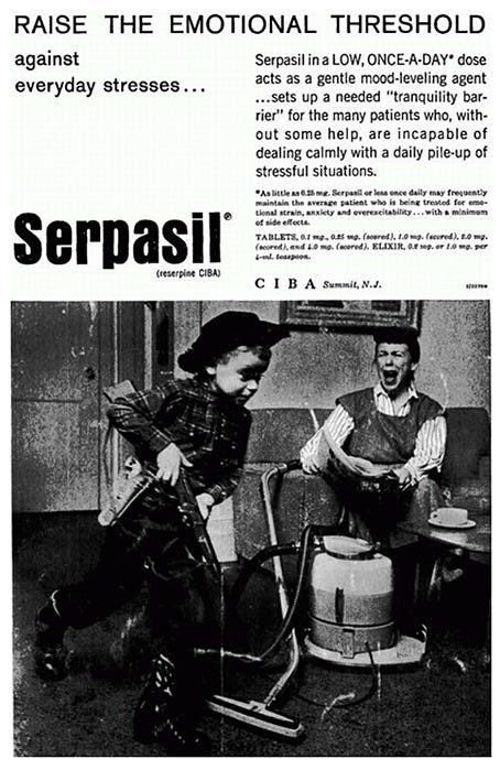 Advertisement for Serpasil in Psychosomatic Medicine 1956