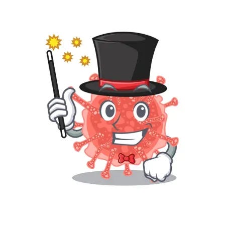 Magicien Attirant Dessin Animé Streptococcus Pneumoniae Illustration Vectorielle — Image ...