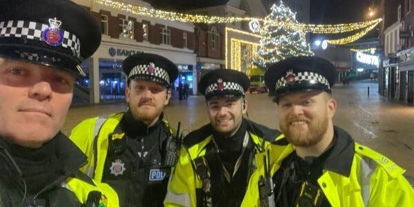 Volunteer police officers patrol Chelmsford town centre on New Year's Eve