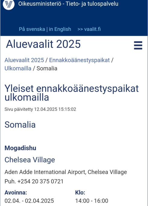 Nähtävästi jostain kummallisesta syystä, vaikka vain vakituisesti kunnassa asuvat voivat äänestää, oikeusministeriö perusti Somalian lentokentälle äänestyspisteen Suomen kuntavaaleja varten. Tämä palveli erityisesti somaleita, jotka väittävät asuvansa Suomessa, vaikka todellisuudessa asuvat Somaliassa ja pitävät vain kirjansa Suomessa. He saavat samalla huomattavia tukia KELA:lta — mikä korostuu erityisesti, kun huomioidaan, kuinka suuri ostovoima euromääräisillä tuilla on Somaliassa. Monet näistä henkilöistä eivät edes aio asua pysyvästi Suomessa, saati integroitua yhteiskuntaan. He ovat vain nostamassa vastiikkeetonta ilmaista rahaa ja äänestämässä omia islamistejaan läpi. Nähtävästi jostain kummallisesta syystä, vaikka vain vakituisesti kunnassa asuvat voivat äänestää, oikeusministeriö perusti Somalian lentokentälle äänestyspisteen Suomen kuntavaaleja varten. Tämä palveli erityisesti somaleita, jotka väittävät asuvansa Suomessa, vaikka todellisuudessa asuvat Somaliassa ja pitävät vain kirjansa Suomessa. He saavat samalla huomattavia tukia KELA:lta — mikä korostuu erityisesti, kun huomioidaan, kuinka suuri ostovoima euromääräisillä tuilla on Somaliassa. Monet näistä henkilöistä eivät edes aio asua pysyvästi Suomessa, saati integroitua yhteiskuntaan. He ovat vain nostamassa vastiikkeetonta ilmaista rahaa ja äänestämässä omia islamistejaan läpi.