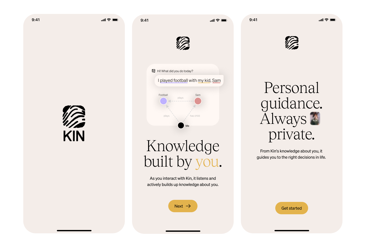 Kin privacy-oriented personal ai with memory (knowledge by you)