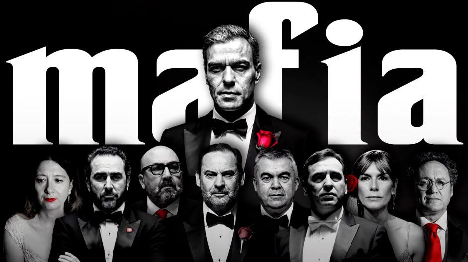 Fotomontaje del PP con Sánchez a modo de Vito Corleone en el Padrino