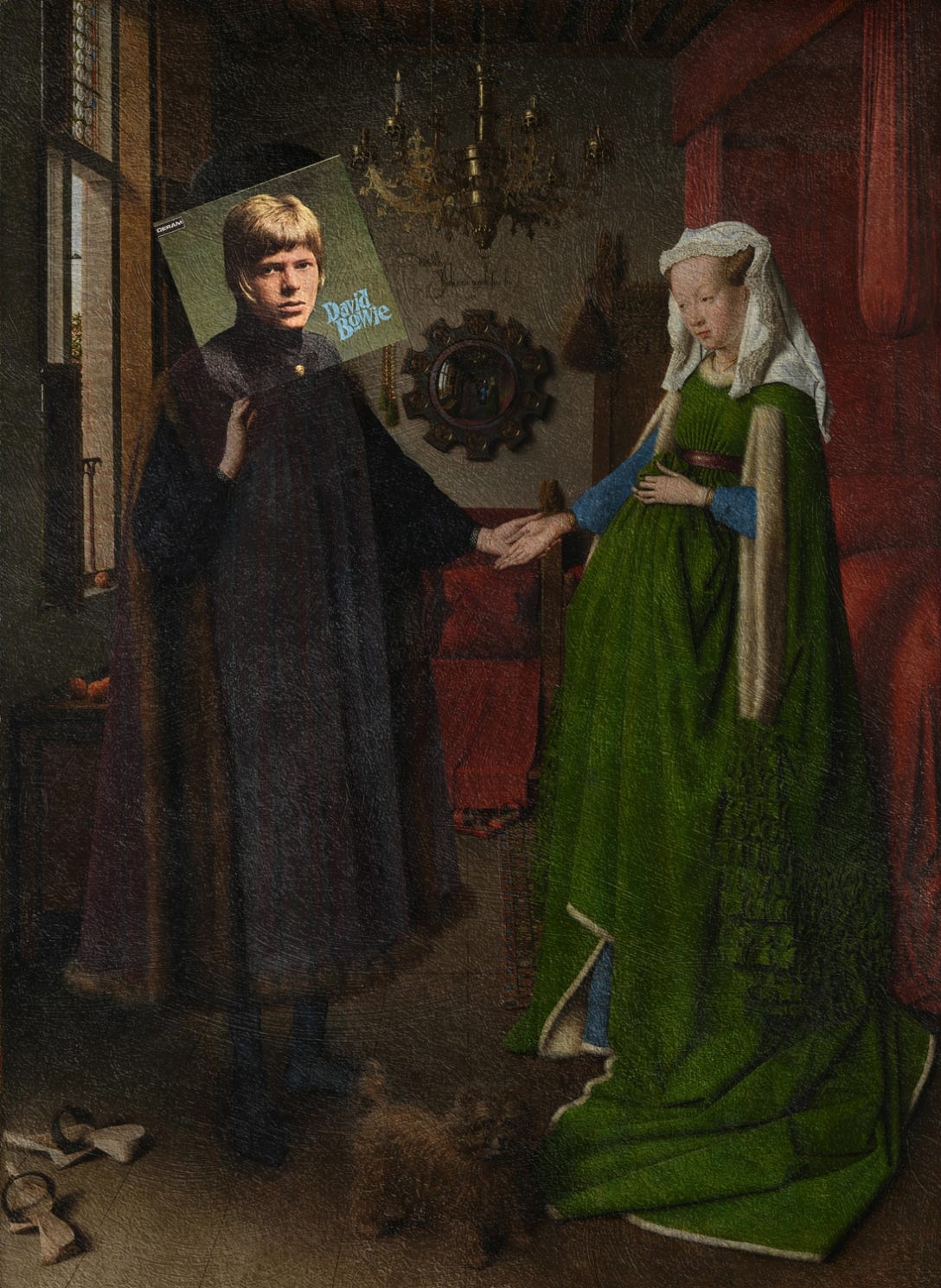 David Bowie + Portret małżonków Arnolfinich, Jan van Eyck