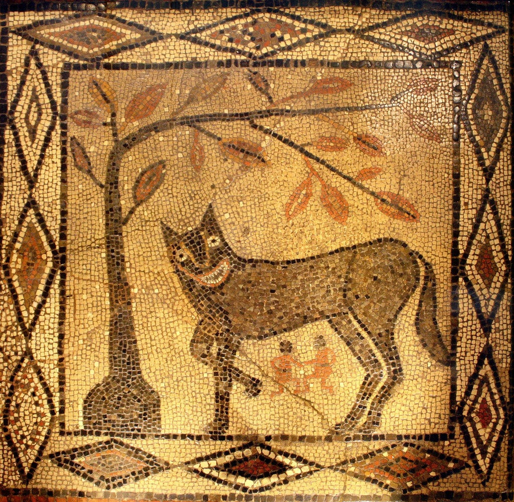 The She-Wolf with Romulus in Remus, mosaic from a Roman vi… | Flickr The She-Wolf with Romulus in Remus, mosaic from a Roman vi… | Flickr