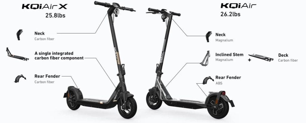 Lightweight NIU KQi Air carbon fiber electric scooters unveiled