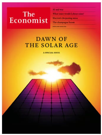 Figure 1 - Dawn of the Solar Age The Economist June 22 2024