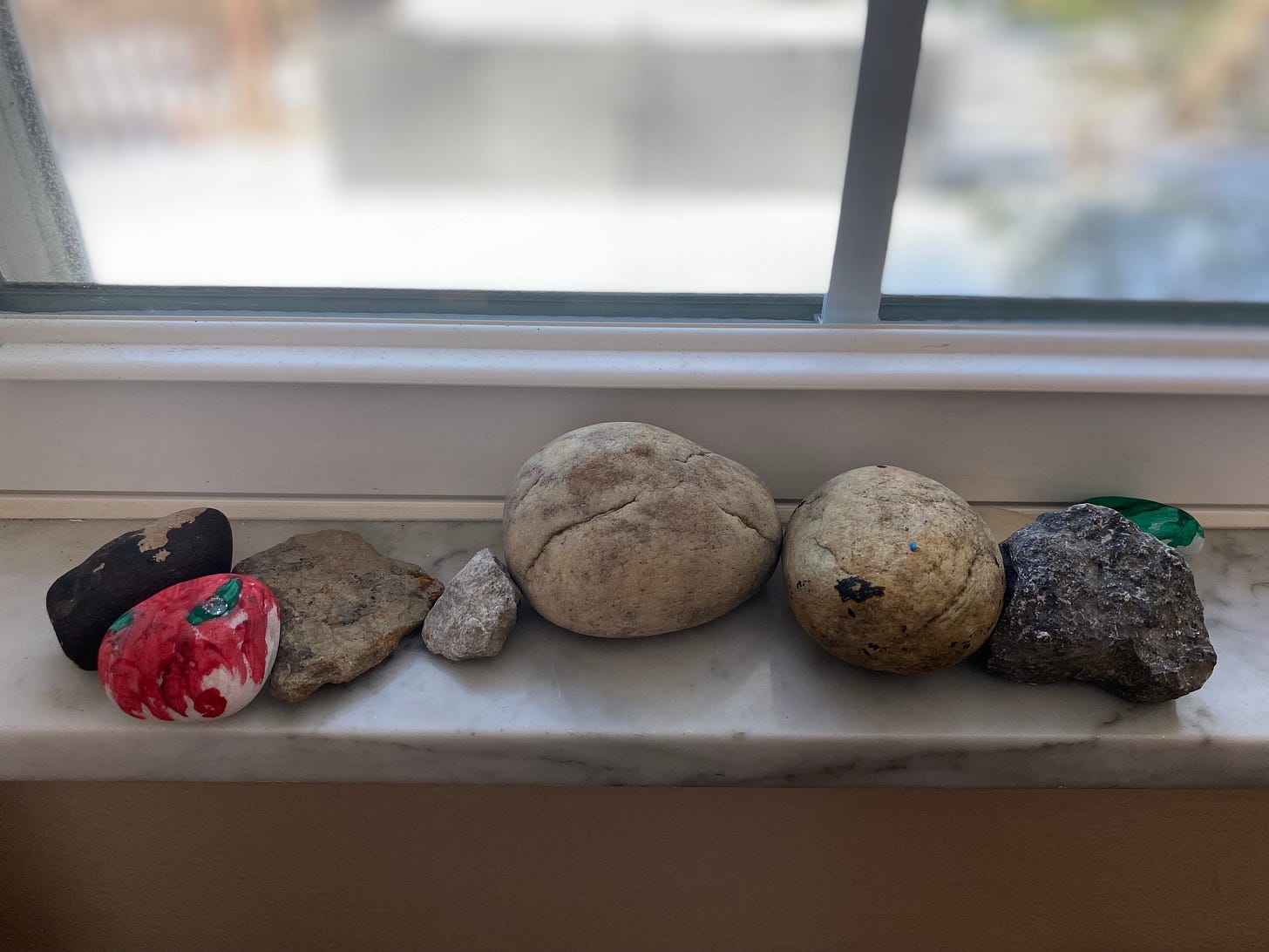 Picture of rocks on window sill