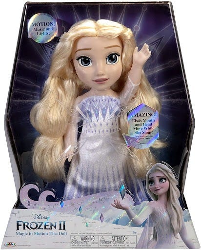 frozen 2 magic in motion elsa singing doll 2020 hot toys