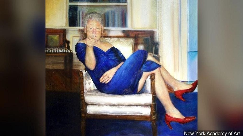 Report: Painting of former President Bill Clinton in a dress found in ...