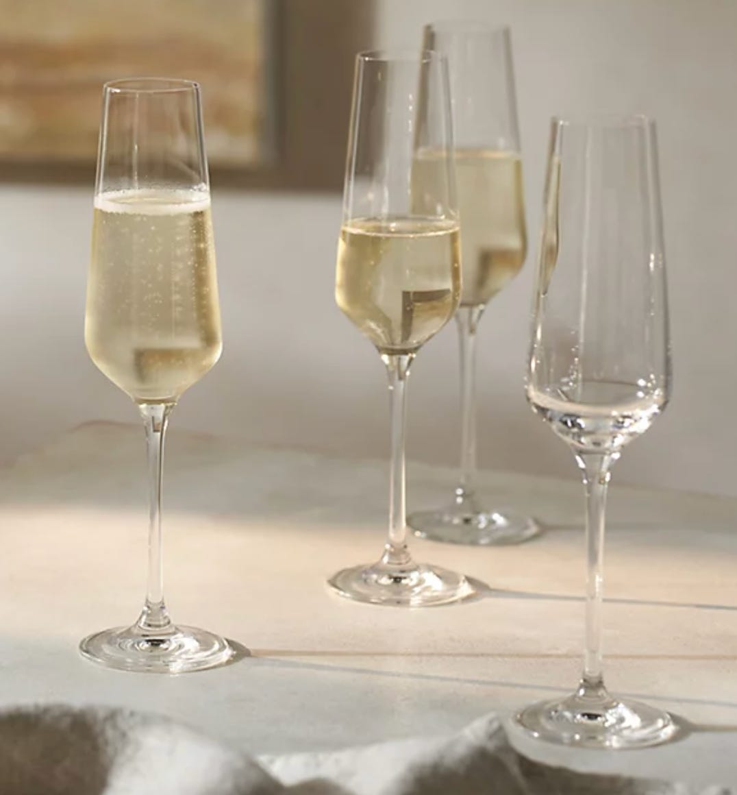 collection of champagne flutes