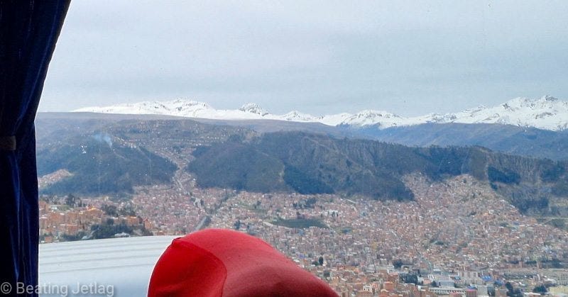 A view of La Paz, Bolivia, from above