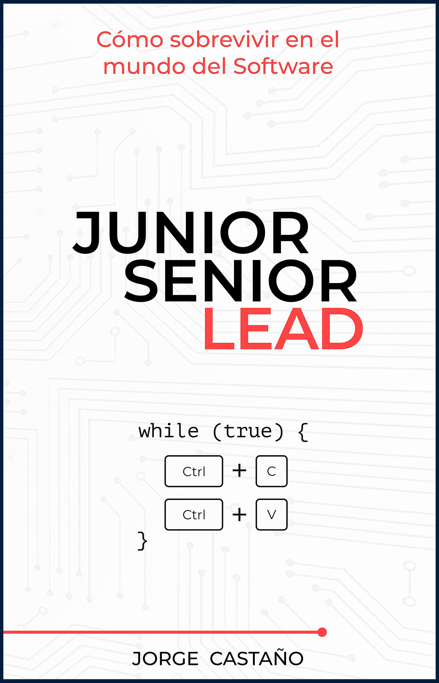Portada del libro Junior, Senior, Lead: Cómo sobrevivir en el mundo del software, de Jorge Castaño. 