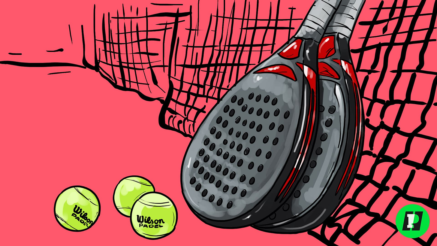 image of padel racket with balls