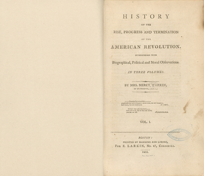 History of the Rise, Progress, and Termination of the American Revolution