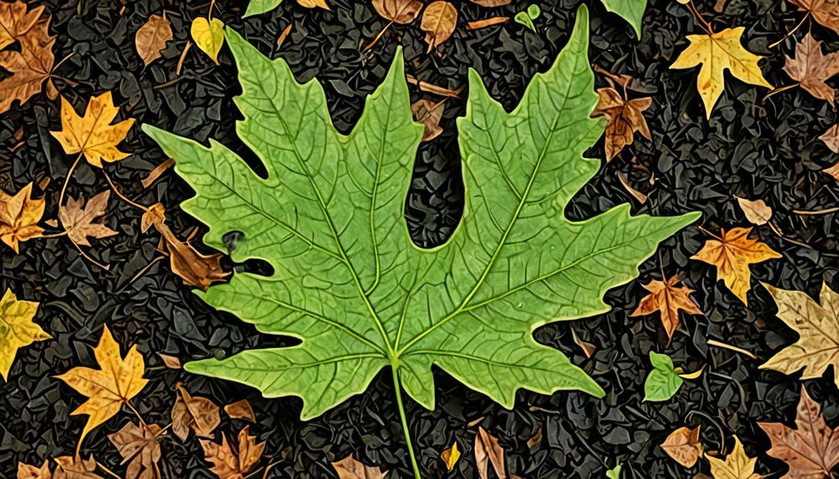 fallen green leaf