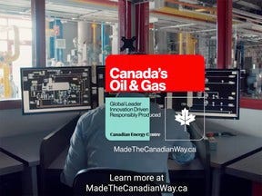 An advertisement from Alberta's Canadian Energy Centre promotes green efforts by Canada's oil and gas sector. Will such advertising soon be illegal?