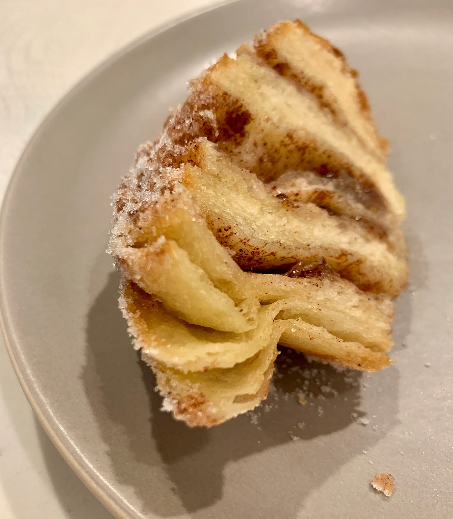 Photo of a morning bun made with "cheater croissant dough"