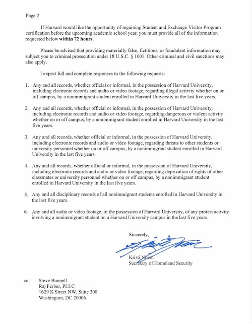 Noem letter 2