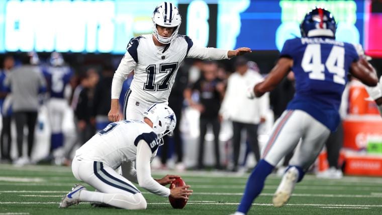 Cowboys-Giants over/under: How Brandon Aubrey's missed field goal allowed  New York to cover spread | Sporting News