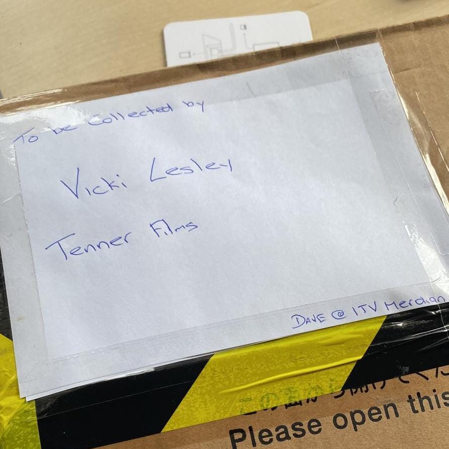 Box addressed to Vicki Lesley Tenner Films