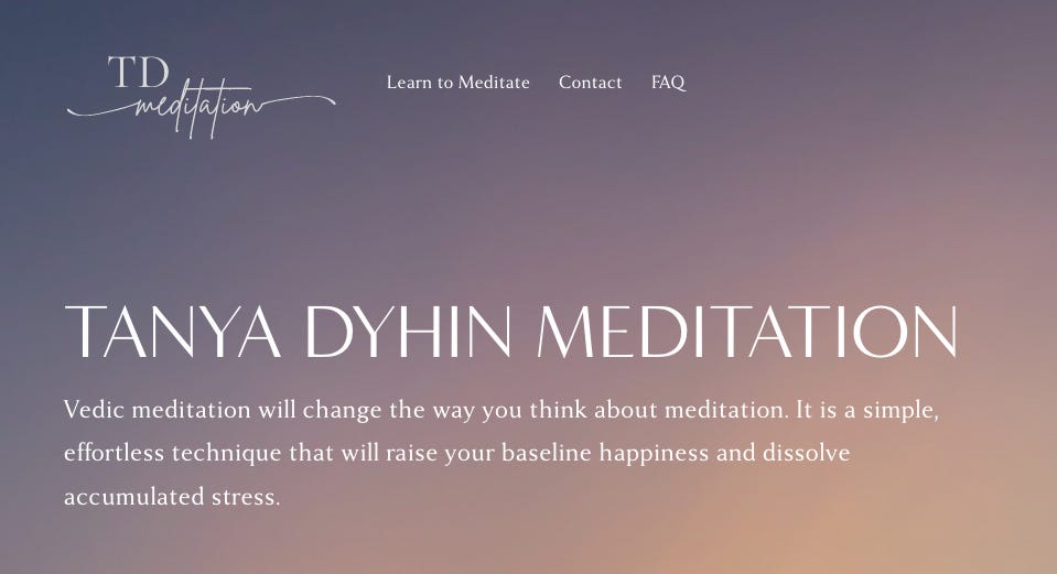 Flier for Tanya Dyhin Meditation in Paris, France