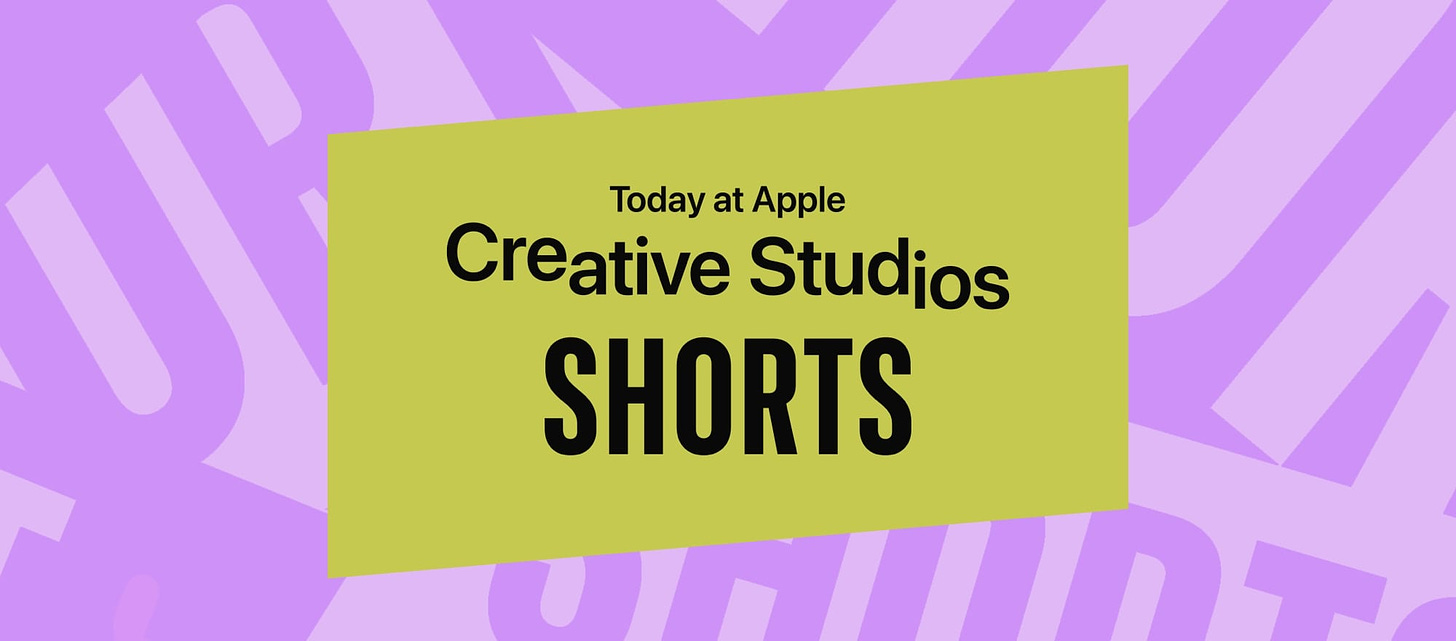 Today at Apple Creative Studios Shorts