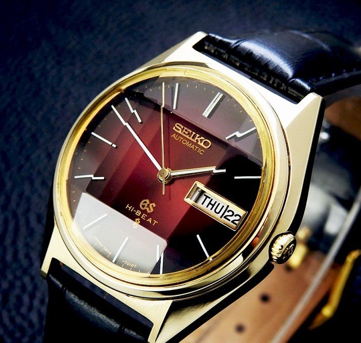 SEIKO グランドセイコー ハイビート 56GS 5646-7010 Cap Gold / Wine Gradation Dial Cut Glass メンズ 自動巻き(美品、OH済み ) / 35mm