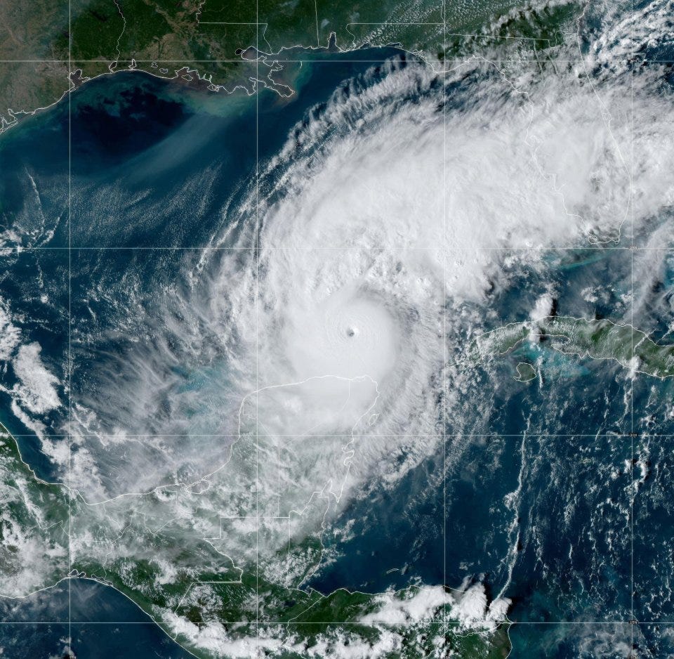 A satellite view of Hurricane Milton across the Gulf of Mexico