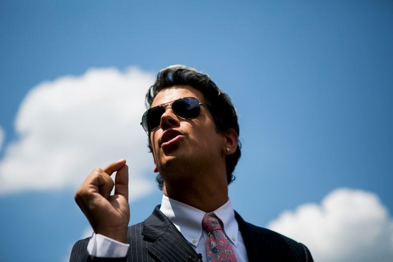 Milo Yiannopoulos, an editor at the conservative news site Breitbart, is scheduled to speak Friday at the UW. (Sam Hodgson, The New York Times)