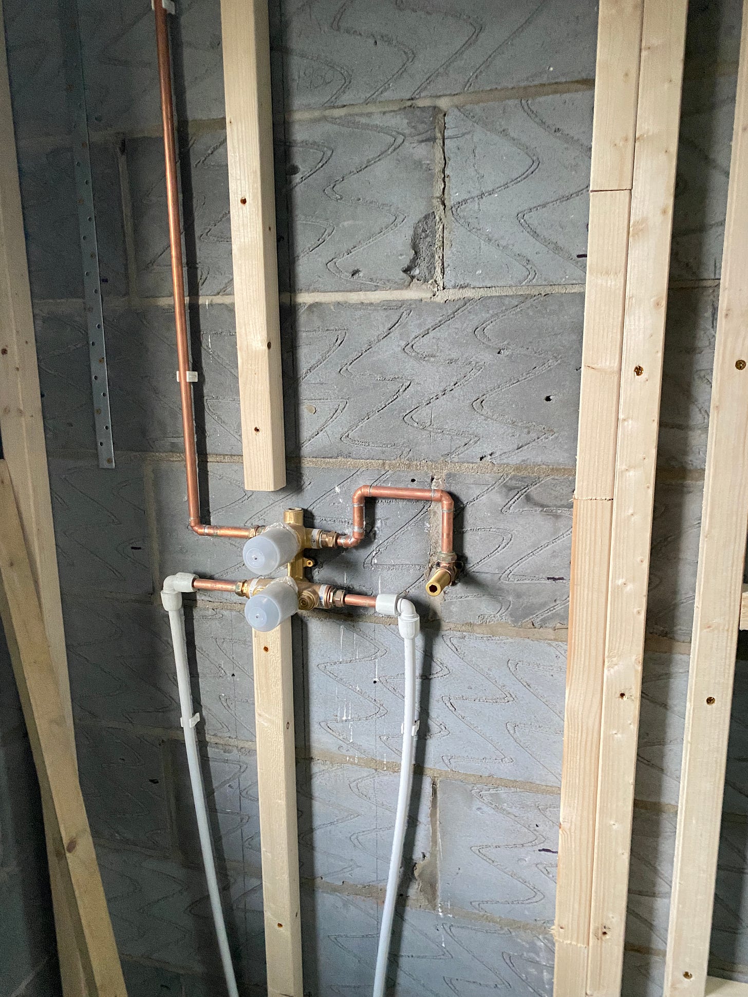 shower pipework installed 