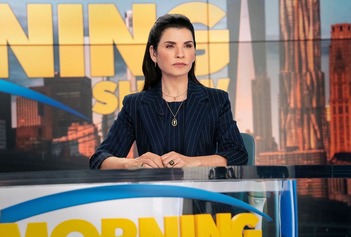 Julianna Marguiles in character as a lesbian for her current series, "The Morning Show"
