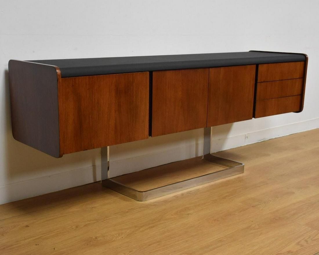 Ste-Marie Rosewood & Chrome Credenza