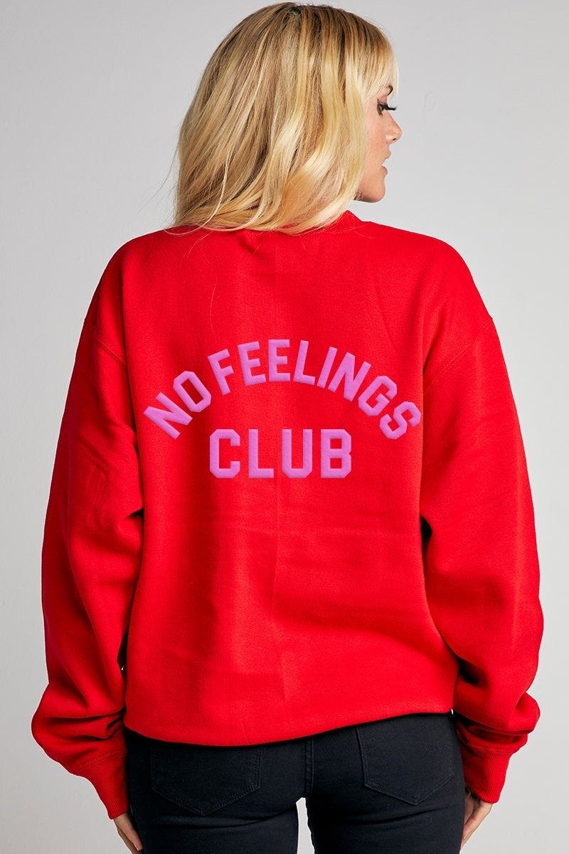“No Feelings Club” Puff Oversize Crewneck