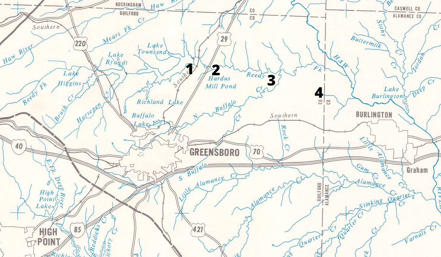 watershed map with locations labeled