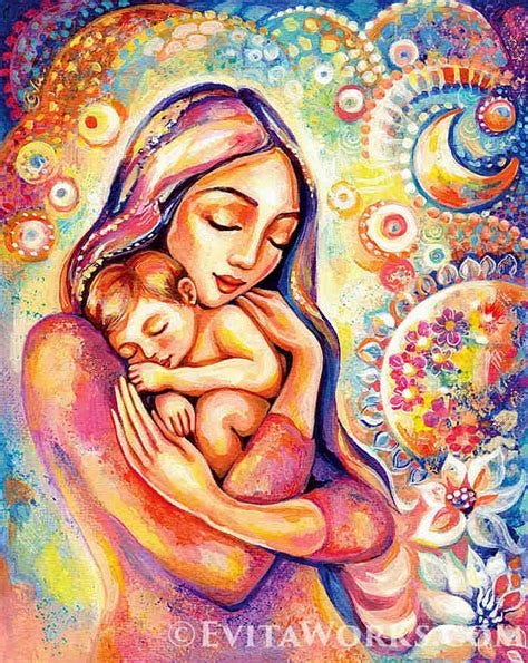 Mother child painting mother art mothers love nursery wall | Etsy ...