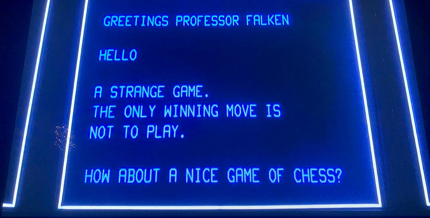 Leilani Münter on Twitter: "A strange game. The only winning move is not to  play. #WarGames https://t.co/3TDectnPzZ" / Twitter