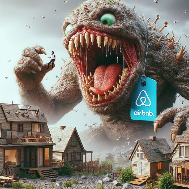 A monster eating a house