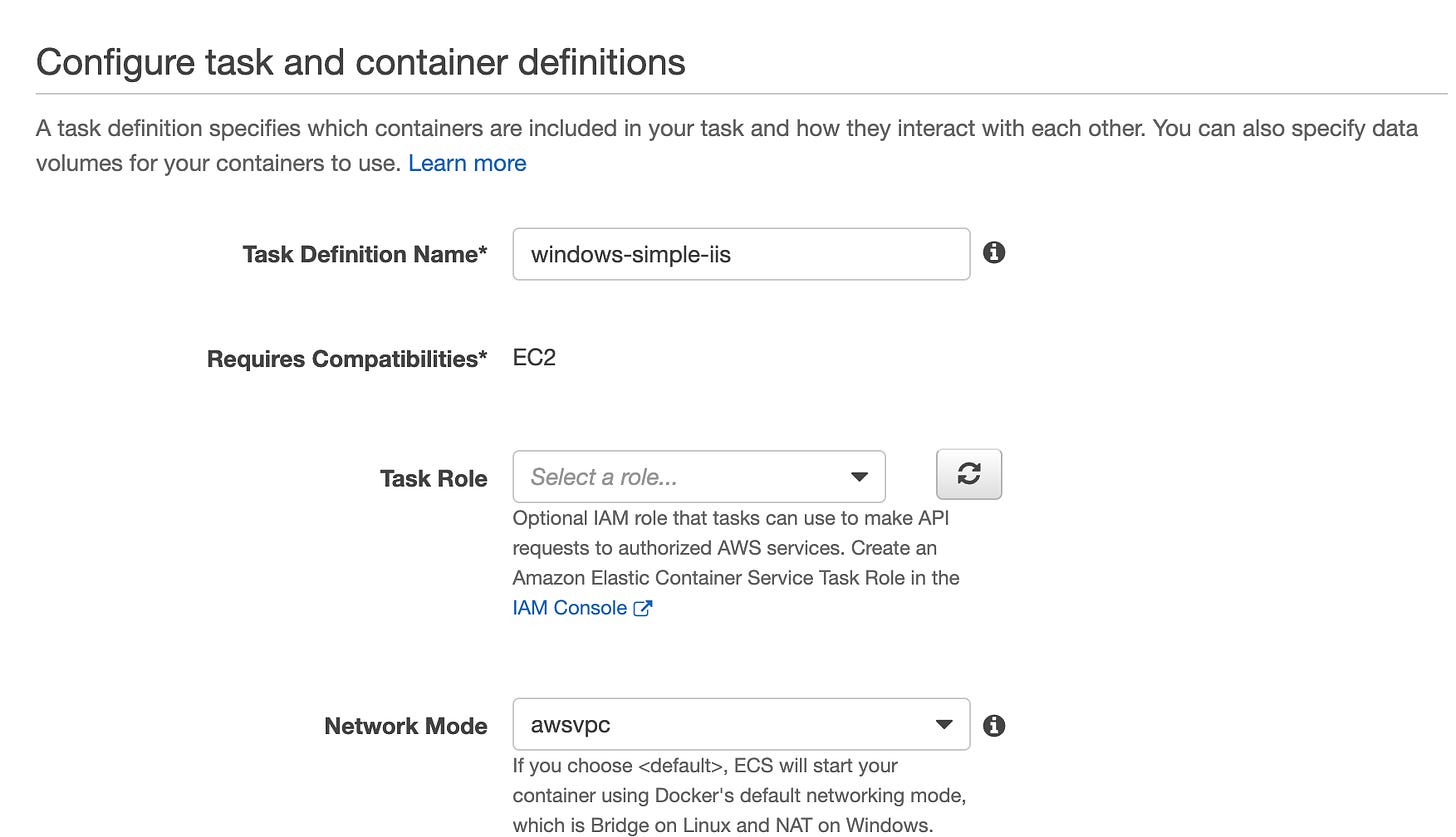Getting started with task networking on Amazon ECS with Windows containers  | Containers