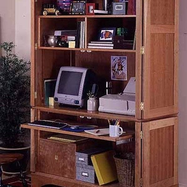 Computer Desk and Cabinet EZ Woodworking Furniture Building Plan INSTANT DOWNLOAD 118