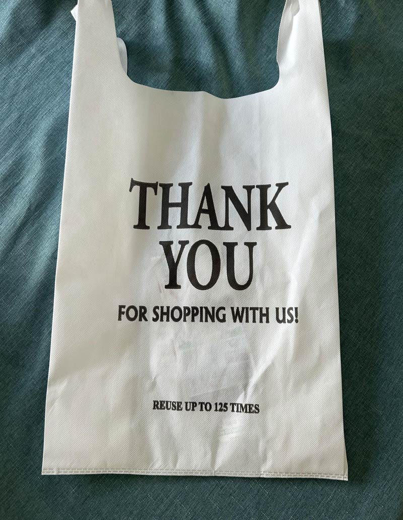 The grocery store gave me a bag that can be reused up to 125 times. The rebel in me wants to use it 126 times