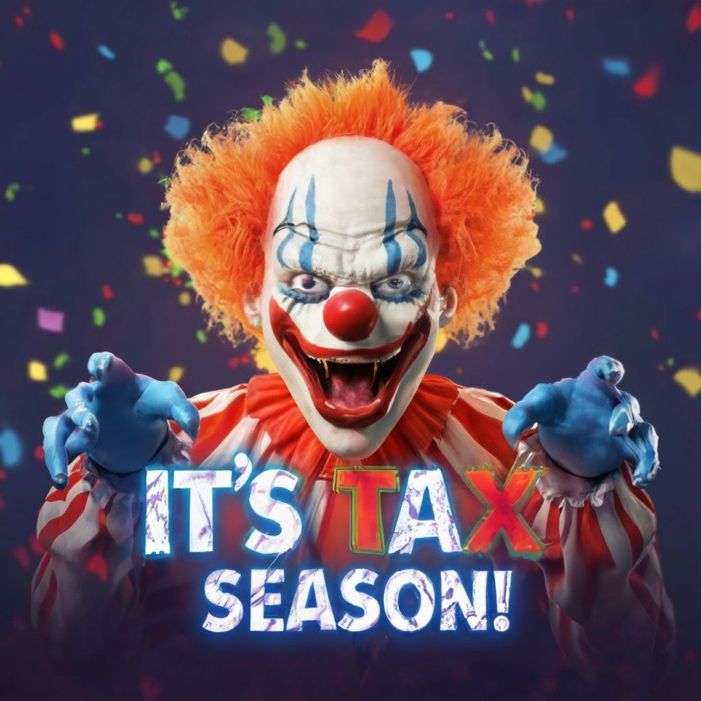 tax season clown