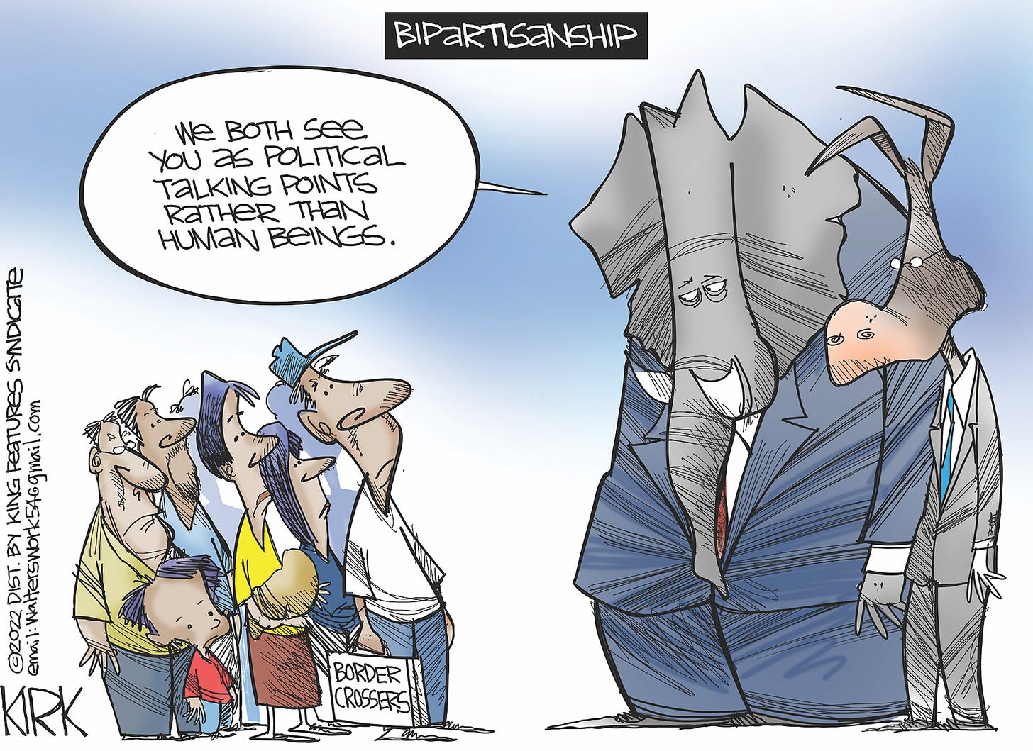 Editorial Cartoon: Immigrants and border politics