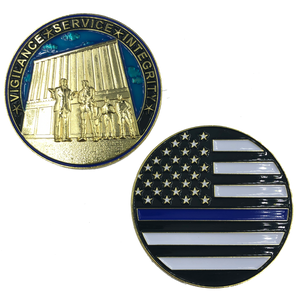 J-016 Thin Blue Line Trump MAGA at The Wall CBP Challenge Coin – www.LEOchallengeCOINS.com